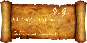 Vörös Galina névjegykártya